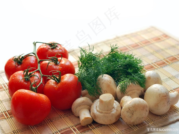 西红柿蘑菇蔬菜图片