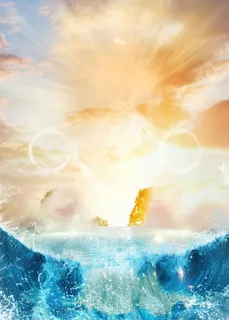 蓝海天空玄关背景