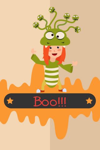 万圣节小鬼捣蛋儿童矢量插画扁平