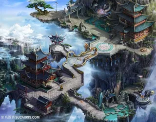 中国风建筑物高清CG原画图片