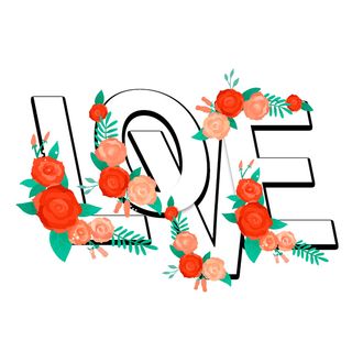 设计love字装饰情人节