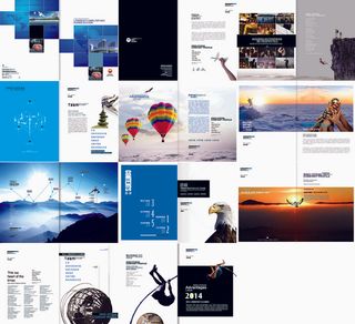 22商务蓝色企业文化画册手册背景设计感psd模版