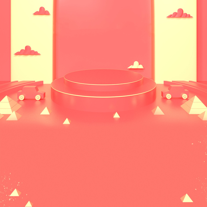 立体C4D场景电商首页主图直通车促销banner海报背景PSD素材