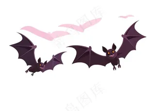 蝙蝠万圣节恐怖插画免抠