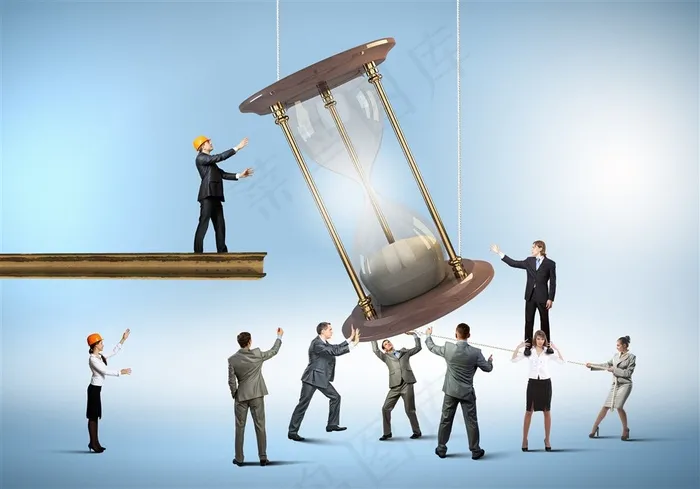 商务金融与沙漏高清图片