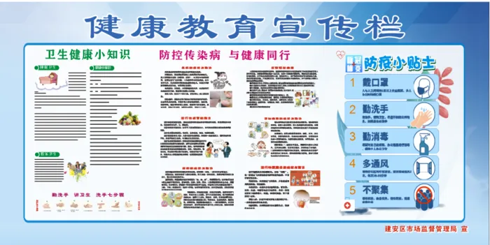 健康教育防止疫情卫生常识cdr矢量模版下载