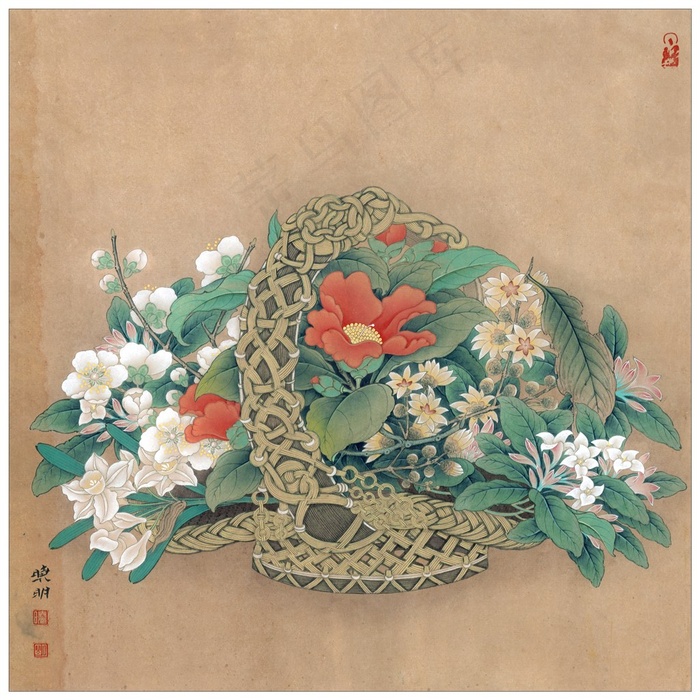 临宋花蓝图古画