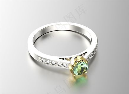 精美的浅绿色钻石戒指