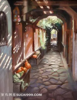 世界传世名画作品之欧式走廊