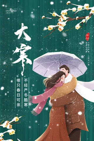 24二十四节气传统节日大寒宣传活动海报插画合集psd设计素材模板