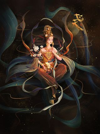 敦煌系列国潮插画