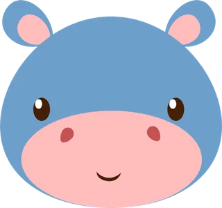 卡通动画动画小动物河马免扣PNG手绘插画图片素材 (83)