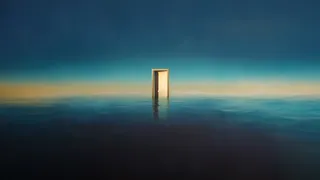 水 海边 门 背景 蓝色 海报