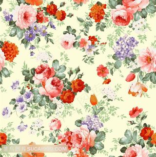 手绘各色牡丹花设计素材