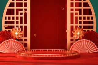 中国风古典背景红色喜庆新年主图背景