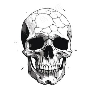 骷髅头恐怖万圣节免抠