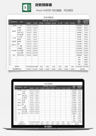 8财务预算表