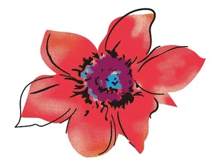 网点手绘花朵 图案