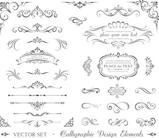 欧式复古线条边框花纹AI矢量LOGO角框花边分割线设计PSD卡片素材