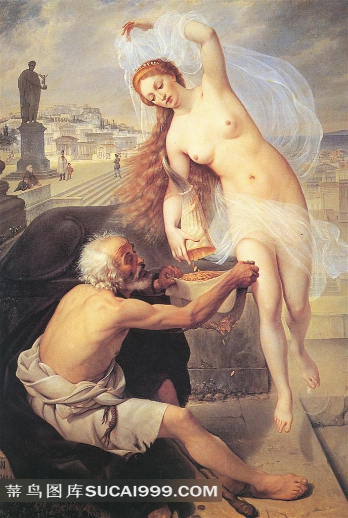 命运女神与乞丐油画