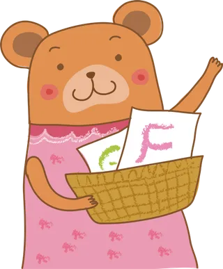 小熊 卡通 字母