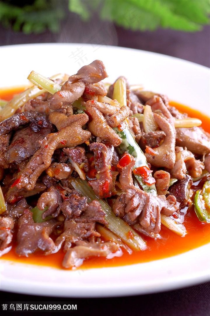 家常鸡杂中华美食摄影图