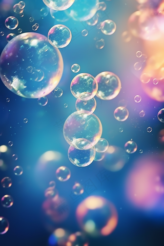 彩色泡泡闪光灯光芒光晕背景