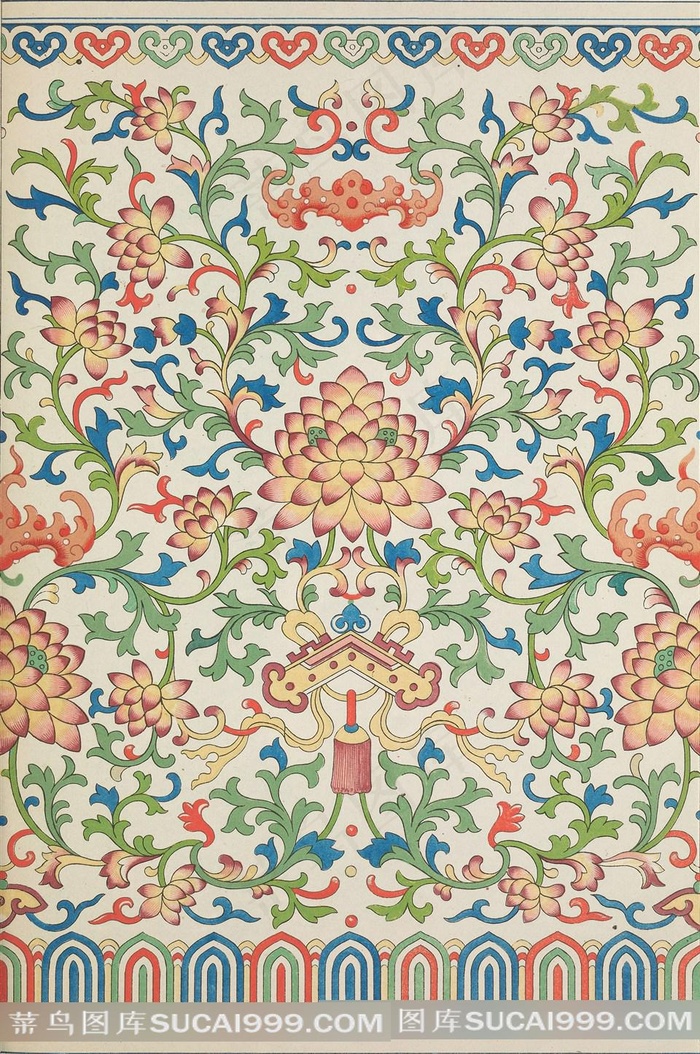 复杂莲花植物中式传统纹样集锦中国风图片素材