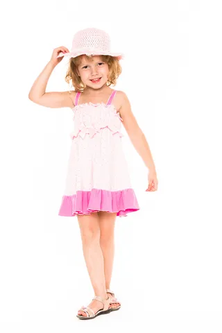 外国小女孩粉色可爱小公主裙(98)