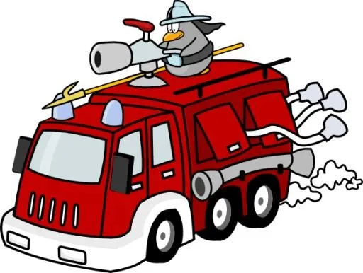 消防车 PNG免抠(600x453)