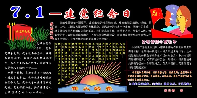七一建党节黑板报图片