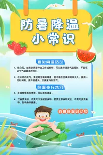 防中暑降温海报 防中暑降温海报