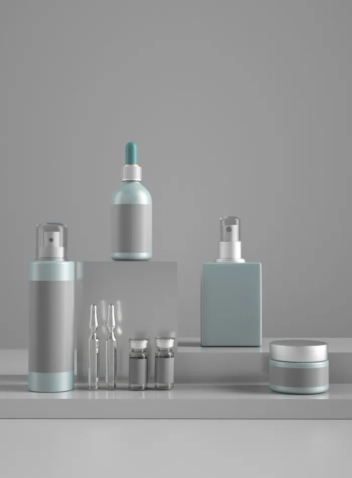 VI样机贴图化妆品logo样机psd模版下载