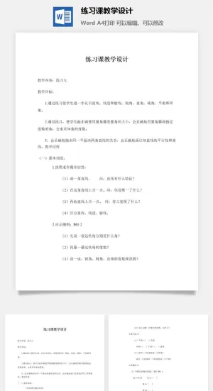 练习课教学设计