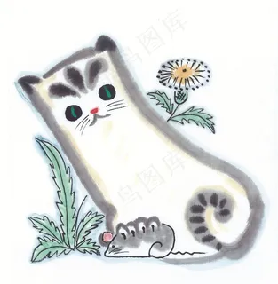 水墨猫艺术绘画图片素材 水墨猫艺术绘画图片素材