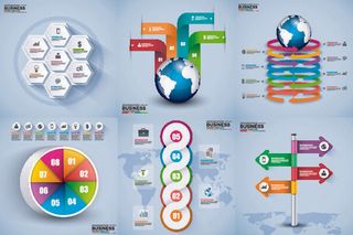 ppt素材3d数据图表模板可视化图形统计标签矢量图标模型ai源文件