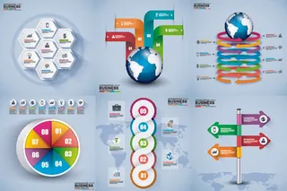 ppt素材3d数据图表模板可视化图形统计标签矢量图标模型ai源文件