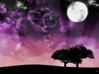 紫色玄幻月色背景