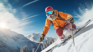 冬季滑雪极限运动摄影图