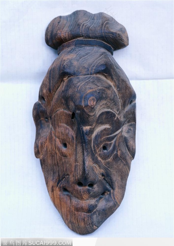 传统工艺-木雕人脸