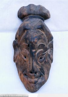 传统工艺-木雕人脸