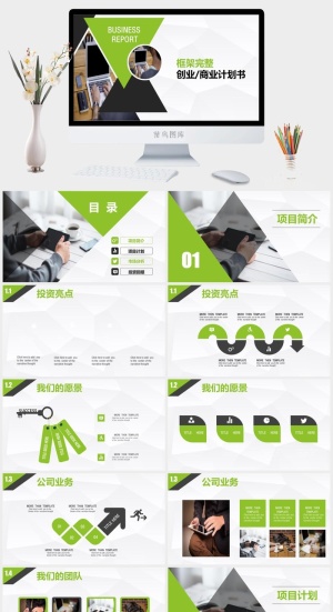 简约动态商务高端大气商业计划书公司企业融资项目策规划PPT模板