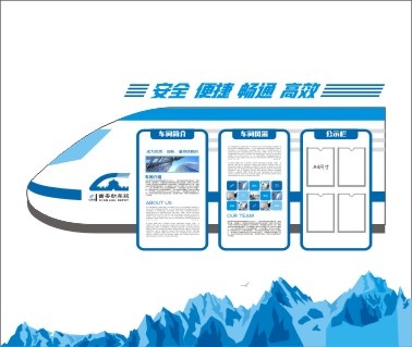动车车头简介介绍文化墙形象墙cdr矢量模版下载