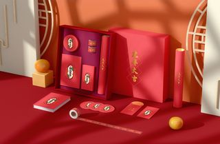 2022年虎年新年春节礼盒场景样机