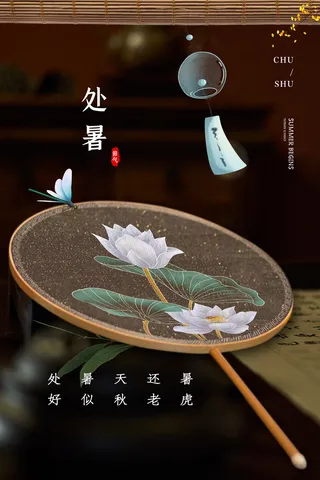 创意时尚传统节日处暑海报