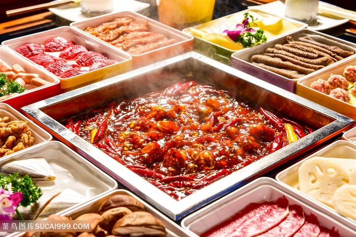 沸腾的美味火锅麻辣锅