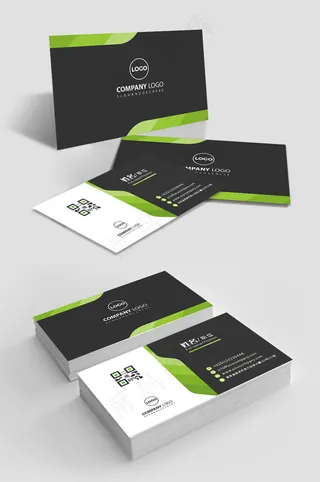 绿黑色简约大气商务名片