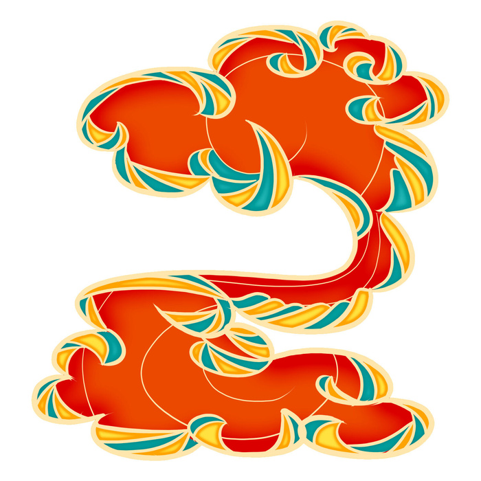 中国风中式国潮敦煌云纹祥云插画图案云朵云彩元素PSDAI设计素材