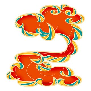 中国风中式国潮敦煌云纹祥云插画图案云朵云彩元素PSDAI设计素材