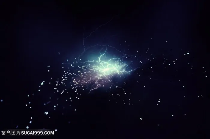 青绿色闪电背景高清图片